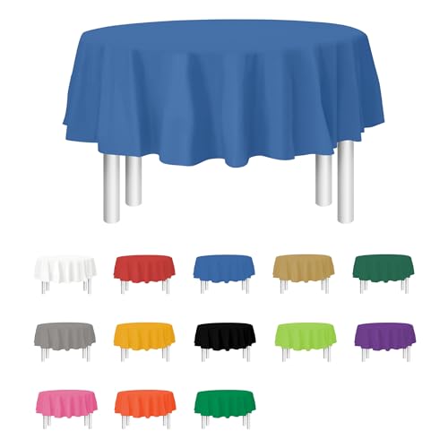 Blue Disposable Plastic Tablecloth (36 Pack)