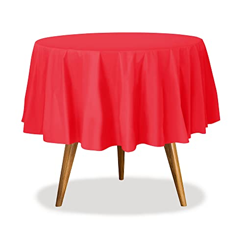 Red Disposable Plastic Tablecloth