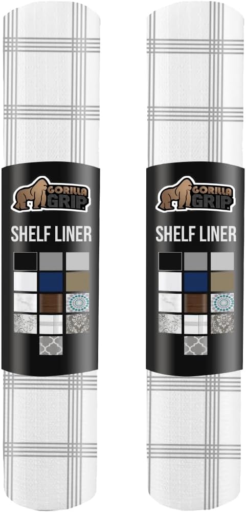 GORILLA GRIP Slip Resistant Liner (Stripe Gray White)