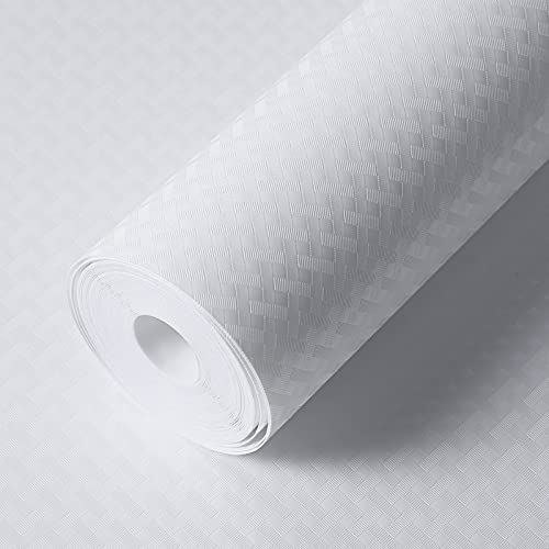 Shelf Liners for Kitchen Cabinets Refrigerator Liners Waterproof Kitchen Cupboard Liner Non‑Slip Drawer Mats EVA Material Non Adhesive Fridge Liner for Shelves - White 17.5 x 236.2 Inches x 2 Rolls