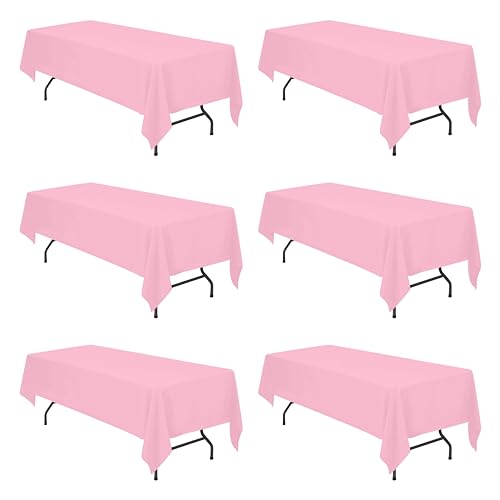 BRILLMAX 6 Pack Pink Tablecloths 60 x 126 Inch
