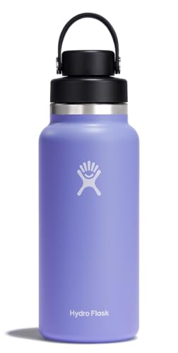 Hydro Flask Water Bottle - Insulated Stainless Steel - Wide Mouth Chug Lid, Non Spill, Leakproof in 32 Oz Lupine Purple