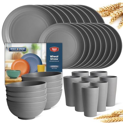 Teivio 32-Piece Wheat Straw Dinnerware Set