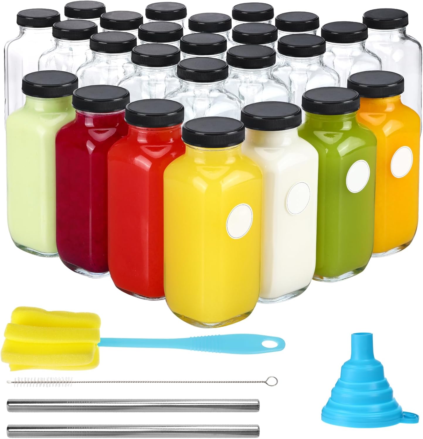 CUCUMI 16oz Glass Juice Bottles