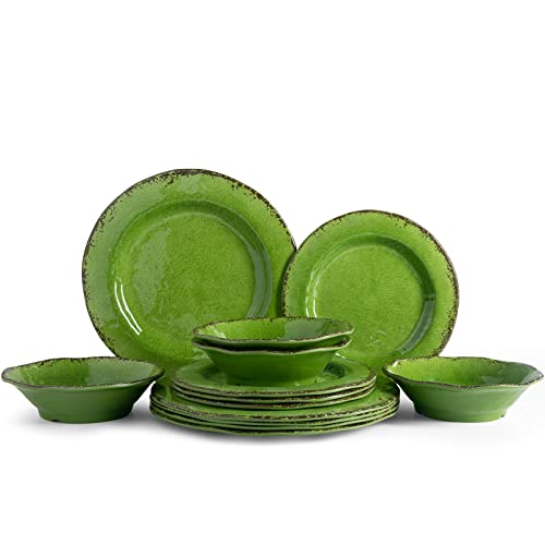 LEHAHA Melamine Dinnerware (Green)