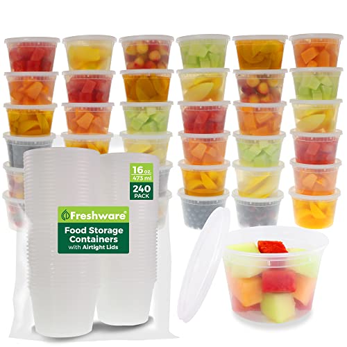 Freshware [240 Pack] 16 oz Food Storage Containers
