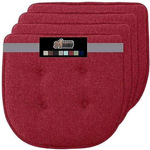 Gorilla Grip Tufted Memory Foam Chair Cushions (Set of 4)