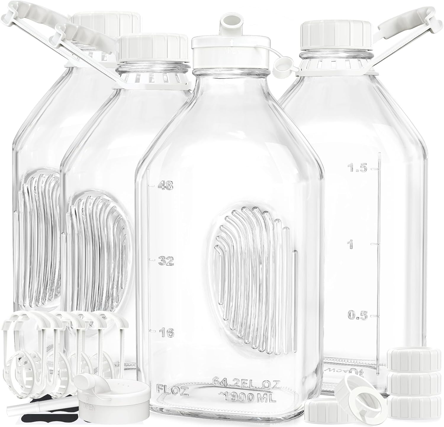 Syntic 2 Qt Glass Milk Bottles