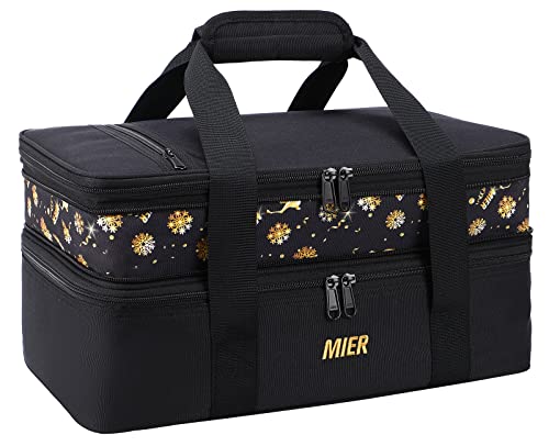 MIER Insulated Double Casserole Carrier Bag