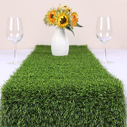 Kesfey Synthetic Grass Table Runner