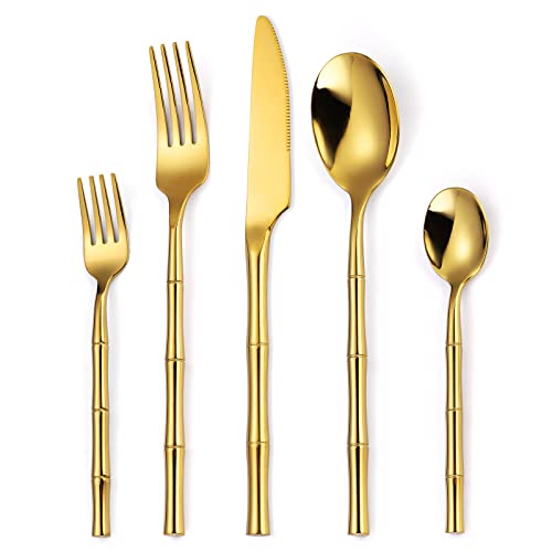 OIULO Bamboo Pattern Flatware