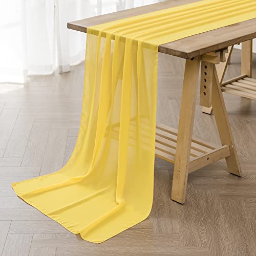 12Pack 9ft Chiffon Table Runner - Yellow