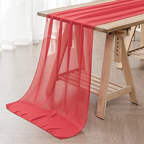 12Pack 9ft Chiffon Table Runner - Red