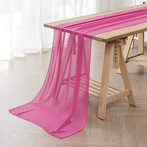12Pack 9ft Chiffon Table Runner - Fuchsia