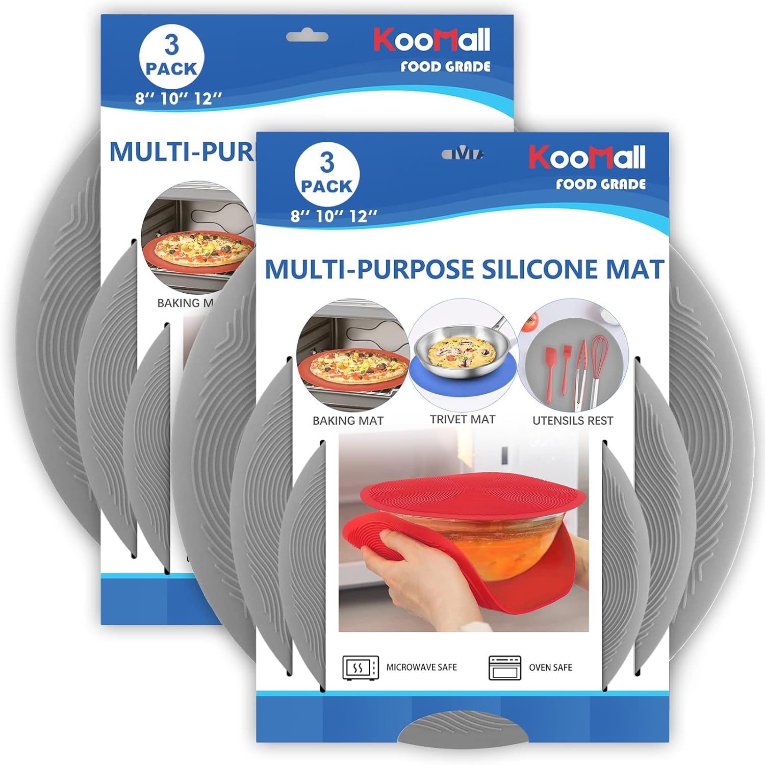 KooMall 6‑Piece Silicone Trivet Set