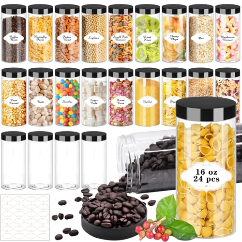 PeacePeo 16 oz Plastic Jars (24-Pack)