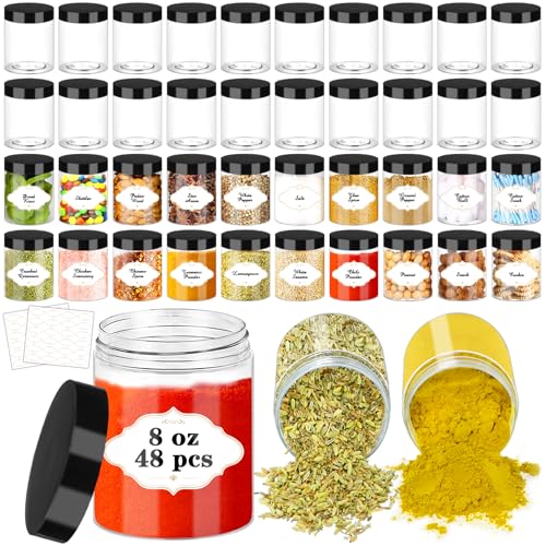PeacePeo 8 OZ Plastic Jars (48 pcs)