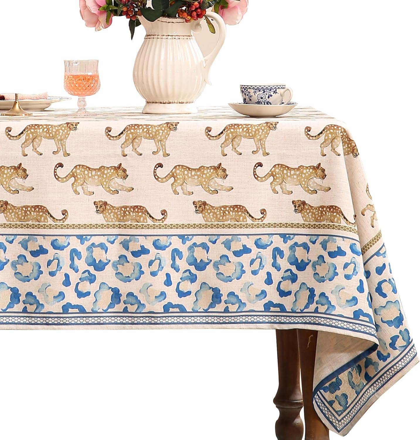 patdrea Leopard Linen Table Cloth