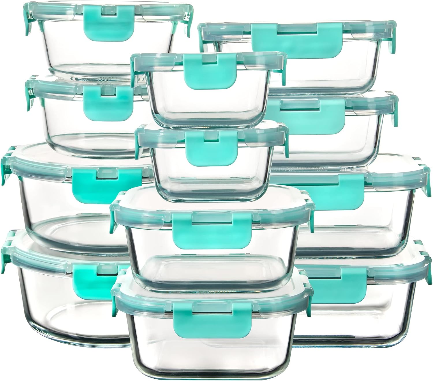 FAWLES 12 Pack Glass Storage Containers