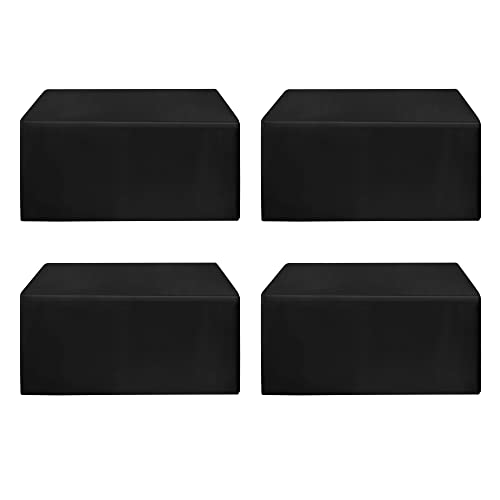 HolidayIdeas Fitted Black Tablecloths - 72 x 30 Inch - 4 Pack