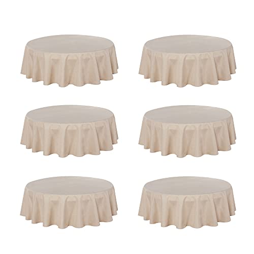 Fitable Faux Linen Round Tablecloths 60 Inches