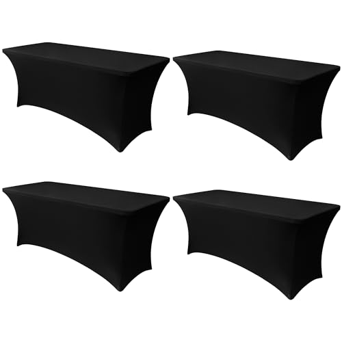 Obstal 6ft Stretch Spandex Table Cover (Black)