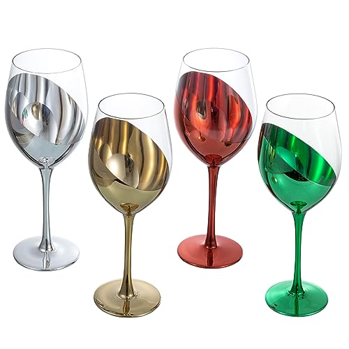 MyGift Colored Wine Glasses