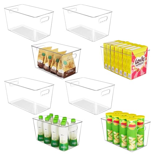 YIHONG Clear Plastic Storage Bins (8 Pack)