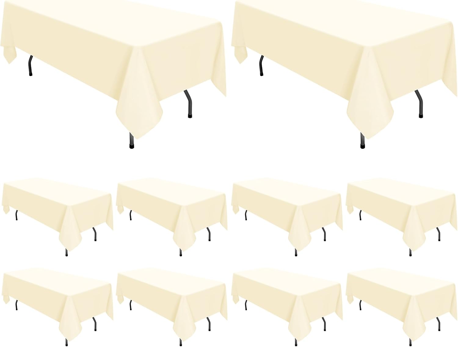 REWOMC 10 Pack Polyester Tablecloth (Beige)