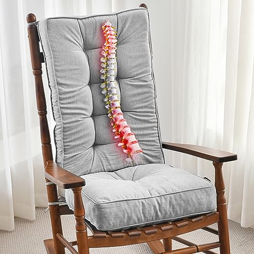 SUNROX Memory Foam Jumbo Rocking Chair Cushions (Heather Grey)