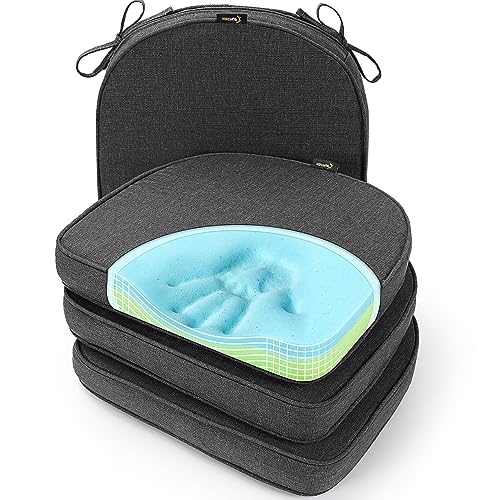 SUNROX Gel Memory Foam Chair Cushions, Midnight