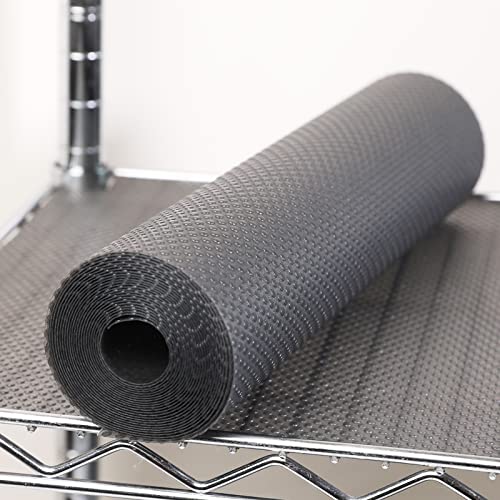 FLPMIX Wire Shelf Liner 17 inch Wide: Standard Size (17 by 197 Inch, Transparent Grey) - Waterproof Pantry Shelf Liner - Thick Plastic Kitchen Cabinets Liner for Heavy Duty Metal Shelves