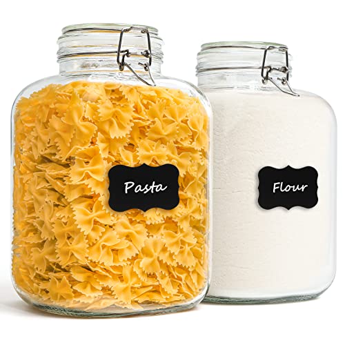 ComSaf 1.1 Gallon Glass Jar with Lid (Set of 2)