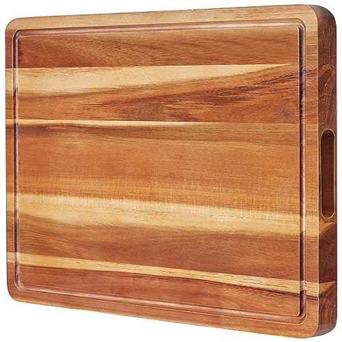 24 x 18 Inch XXL Countertop Cutting Boards - BEZIA Extra Large Chopping Board for Kitchen - Meat Cutting Board for BBQ - Turkey Carving Board - Extra Large Charcuterie Board with Handles, Juice Groove