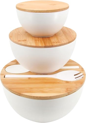 ECOWAY Salad Bowls Set (White)
