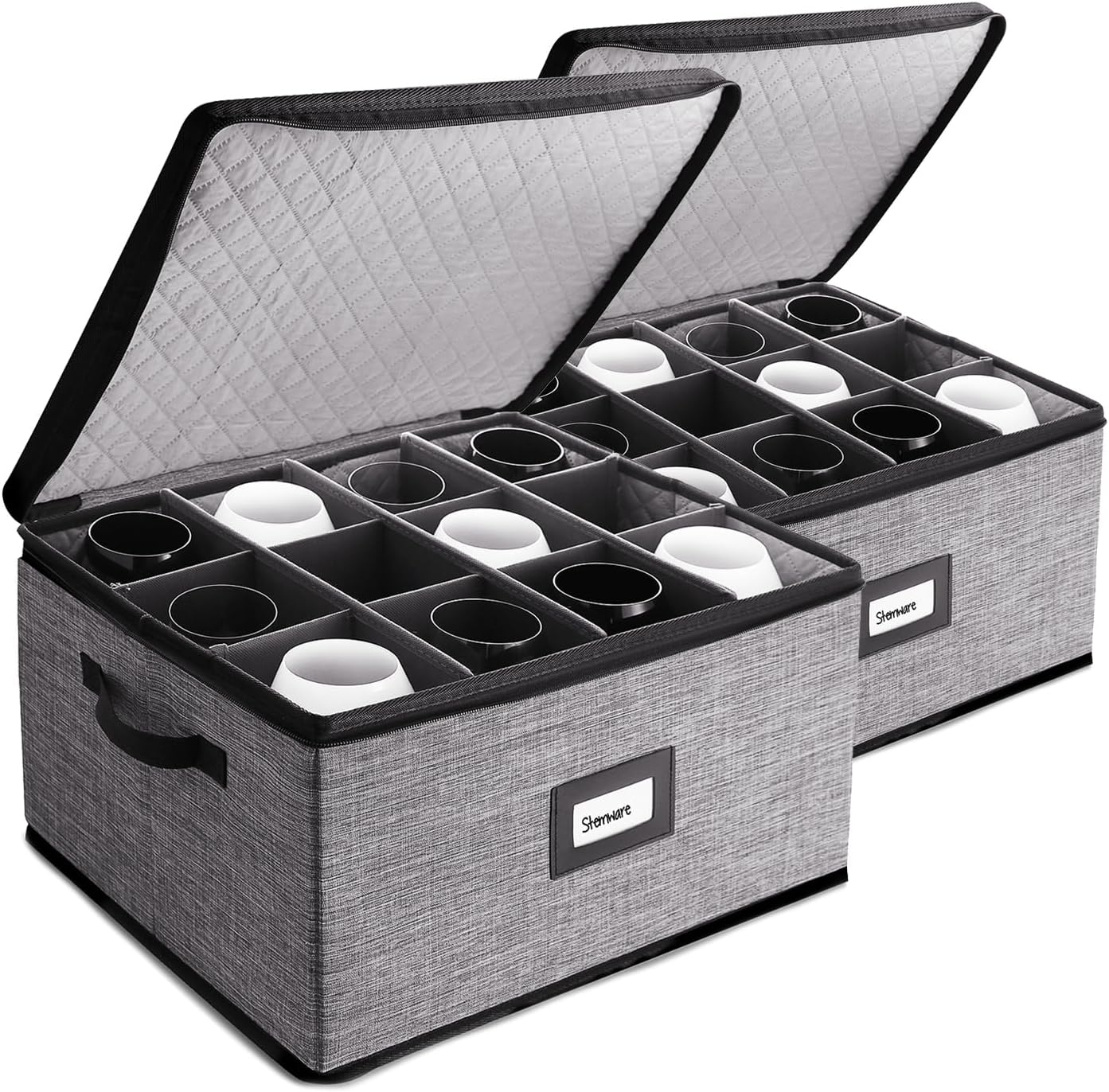 Hearth & Harbor Wine Glass Storage Box (2 Pack)