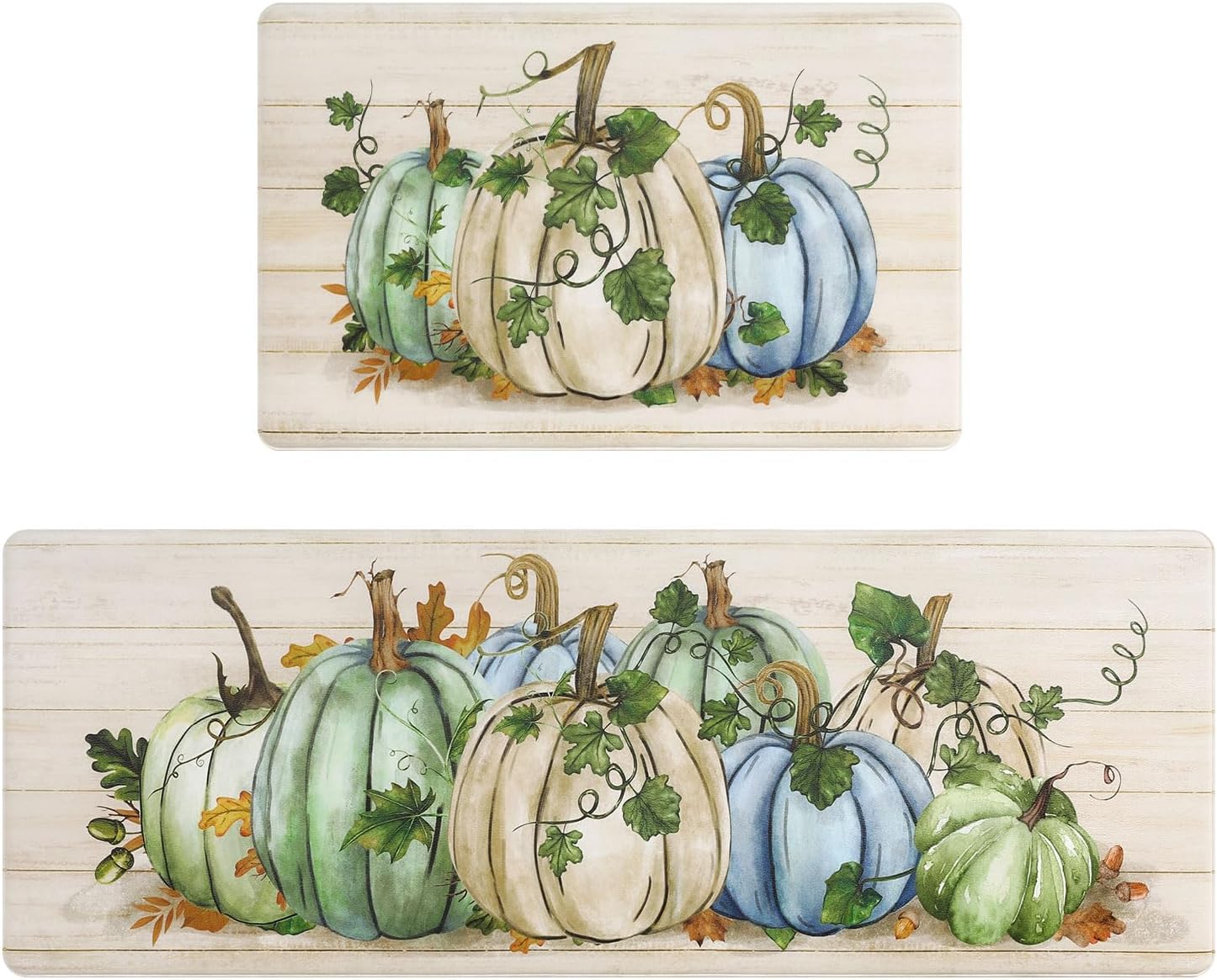 U'Artlines Pumpkin Anti Fatigue Kitchen Rugs Set