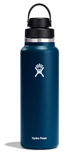 Hydro Flask Water Bottle - Insulated Stainless Steel - Wide Mouth Chug Lid, Non Spill, Leakproof in 40 Oz Indigo Blue