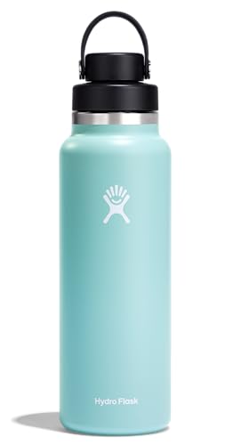 Hydro Flask Water Bottle - Insulated Stainless Steel - Wide Mouth Chug Lid, Non Spill, Leakproof in 40 Oz Dew