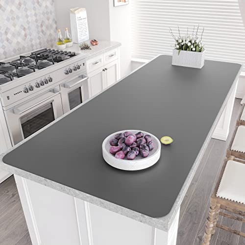 Warome Silicone Mat,78.7x 23.6 Heat Resistant Mats for Countertop,Extra Large Countertop Protector Mat, Multi-functional Cuttable Kitchen Counter Mat, Silicone Mats for Kitchen Counter/Crafts- Grey