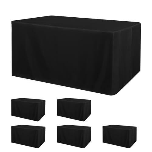 Obstal 6 Pack Black Fitted Tablecloth
