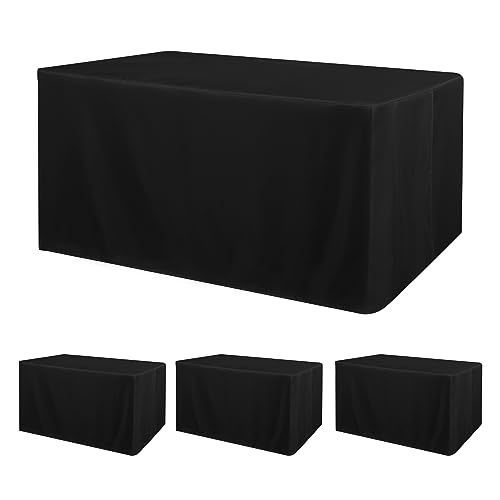 Obstal Fitted Tablecloth (Black, 4-pack)