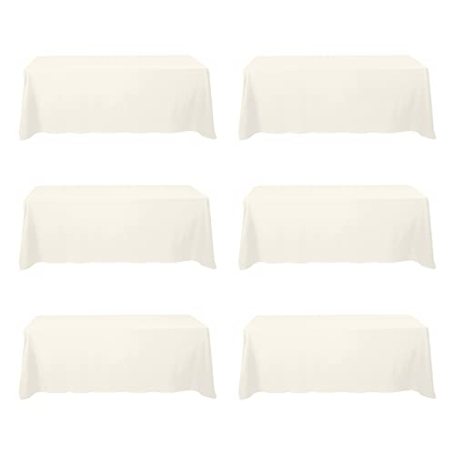BRILLMAX 6 Pack Ivory Tablecloths (90 x 156)