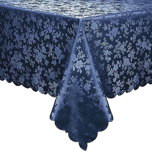 Smiry Rectangle Table Cloth, Waterproof Heavy Duty Vinyl Tablecloths, Wipeable Washable Table Cover for Kitchen and Dining Room (Navy Blue, 54" X 78")