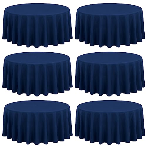 Showgeous 90" Navy Blue Round Tablecloth (6 pack)