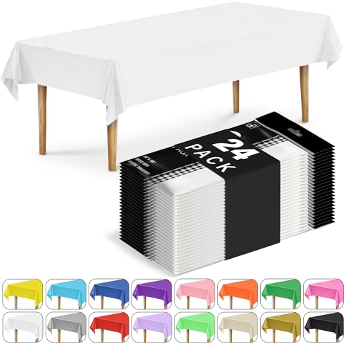 DecorRack 24-Pack Plastic Tablecloths