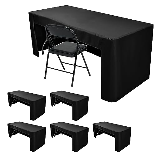 Nasitos 6 Pack Black Fitted Table Covers (4 ft)