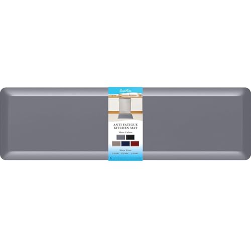 4/5 Inch Thick Kitchen Mat Anti Fatigue Mat Kitchen Rugs Kitchen Decor Non-Slip, Stain Resistant, Waterproof Kitchen Mats Desk Mat for Kitchen, Office, Workshop, Grey, 17'' x 60''