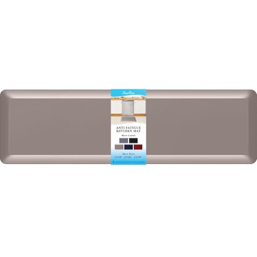 4/5 Inch Thick Kitchen Mat Anti Fatigue Mat Kitchen Rugs Kitchen Decor Non-Slip, Stain Resistant, Waterproof Kitchen Mats Desk Mat for Kitchen, Office, Workshop, Khaki, 17'' x 60''
