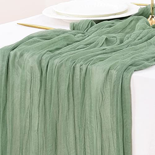 Socomi Sage Green 120" Cheesecloth Runner